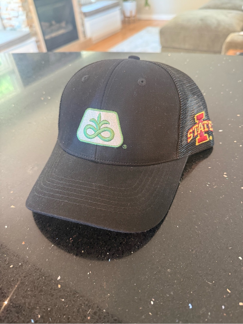 Corteva Iowa State Black Trucker Cap with Green Logo - Iowa State Patch